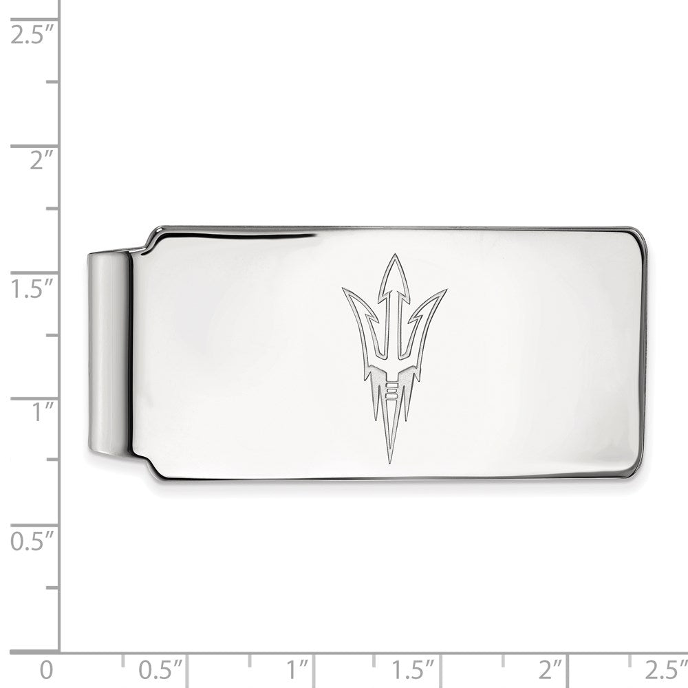 10K White Gold LogoArt Arizona State University Pitchfork Money Clip