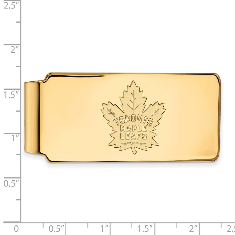 14K Yellow Gold Gold NHL LogoArt Toronto Maple Leafs Money Clip