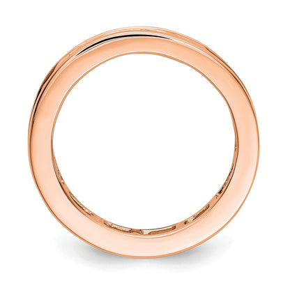 14K Rose Gold Polished Size 7.5 Channel-set 2 carat Princess Diamond Complete Eternity Wedding Band Ring