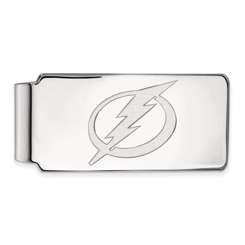 14K White Gold NHL LogoArt Tampa Bay Lightning Money Clip