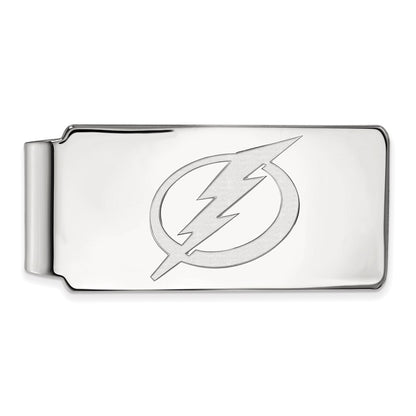 14K White Gold NHL LogoArt Tampa Bay Lightning Money Clip