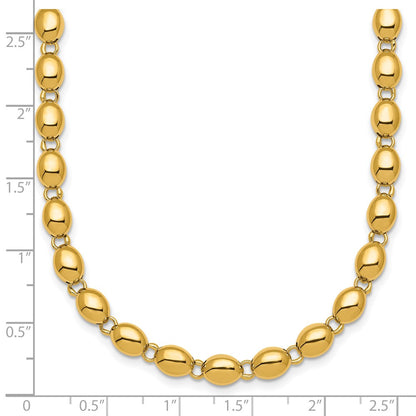 14K Yellow Gold Polished 5.25mm Round Fancy Beaded 18 Inch Necklace