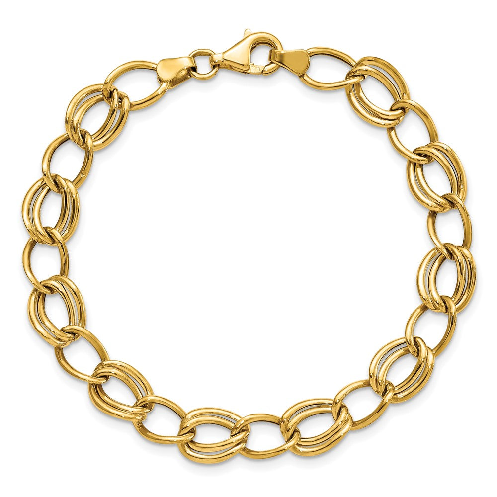 10K Yellow Gold Flat Curb Link 7 Inch Bracelet