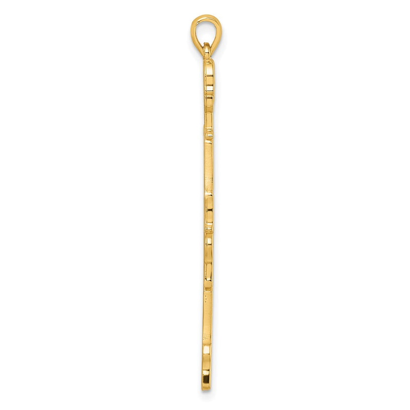 14K Yellow Gold Polished Skeleton Pendant