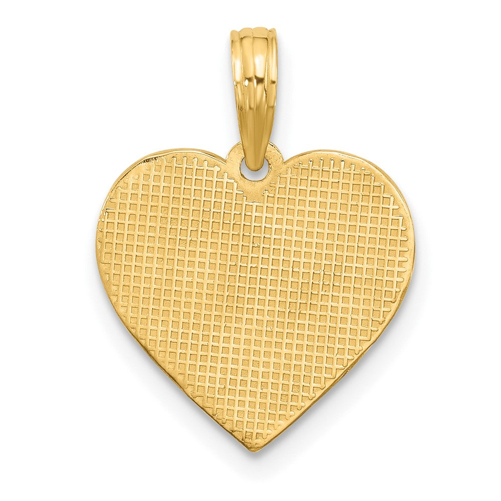 14K Yellow Gold Polished Fancy EKG Heartbeat Charm