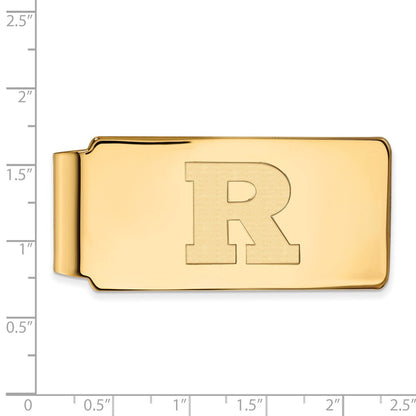 14K Yellow Gold Gold LogoArt Rutgers University Letter R Money Clip