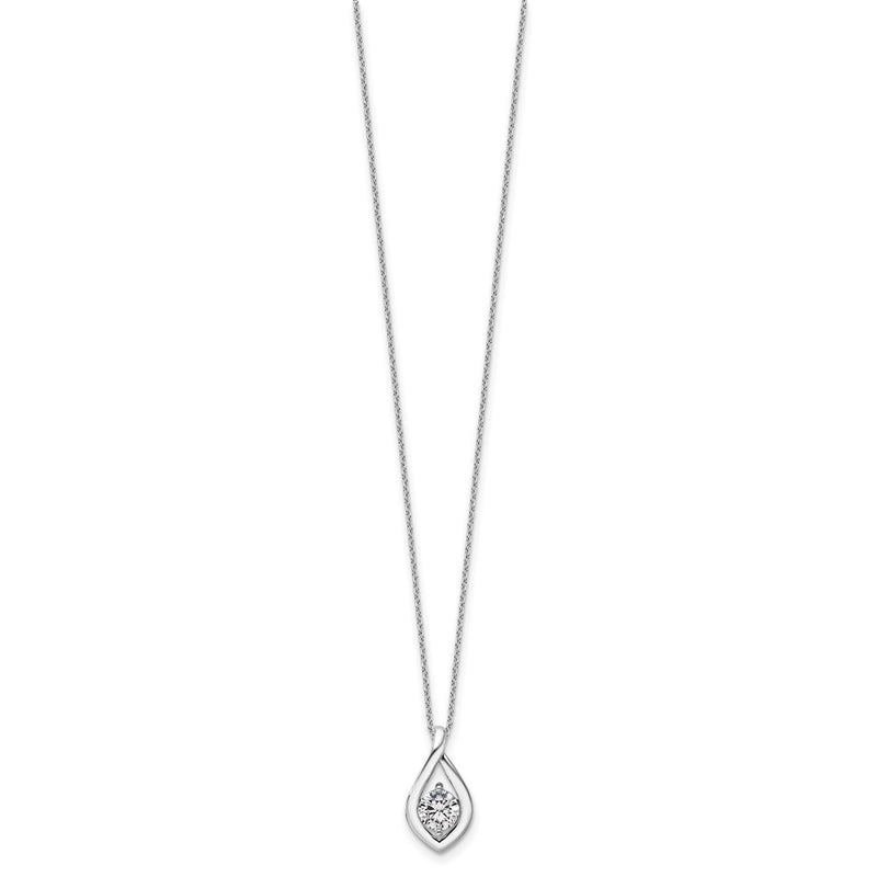 14K White Gold 3/4 carat Lab Grown Diamond VS/SI+ G+ Complete 18 Inch Necklace
