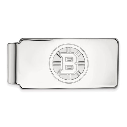 14K White Gold NHL LogoArt Boston Bruins Money Clip