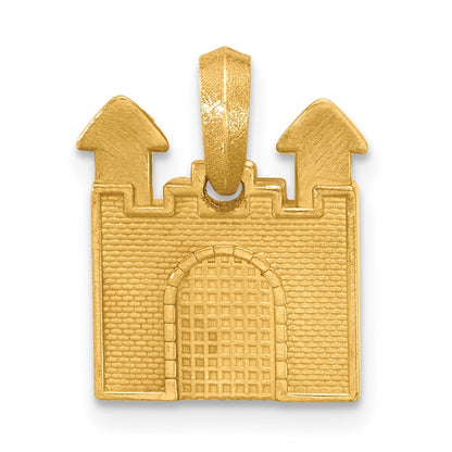 14K Yellow Gold 2-D Castle Pendant