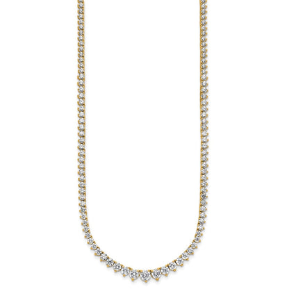 14K Yellow Gold 11 5/8 carat Lab Grown Diamond VS+ F+ Complete Round 20 Inch Graduated Tennis Necklace