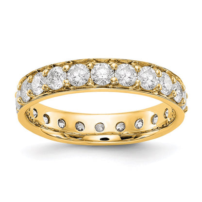 14K Yellow Gold Polished Vintage 2ct Diamond Eternity Wedding Band Ring