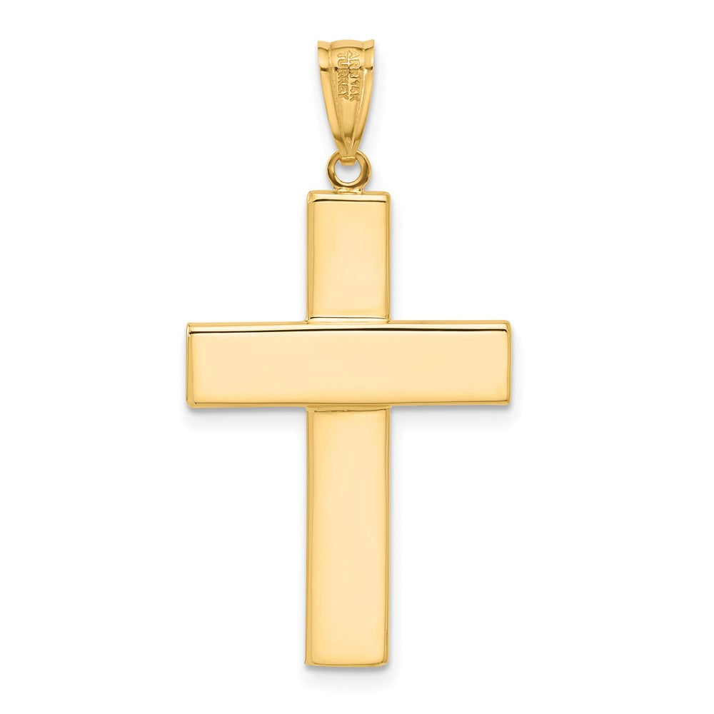 14K Two-Tone Gold Two-tone Polished and Textured Crucifix Pendant