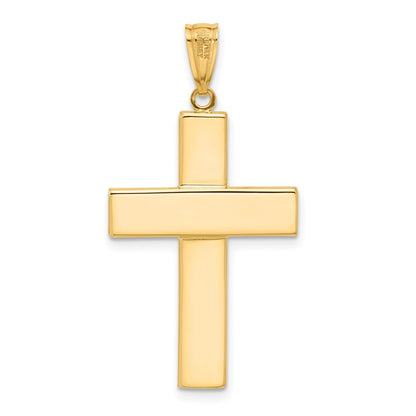 14K Two-Tone Gold Two-tone Polished and Textured Crucifix Pendant