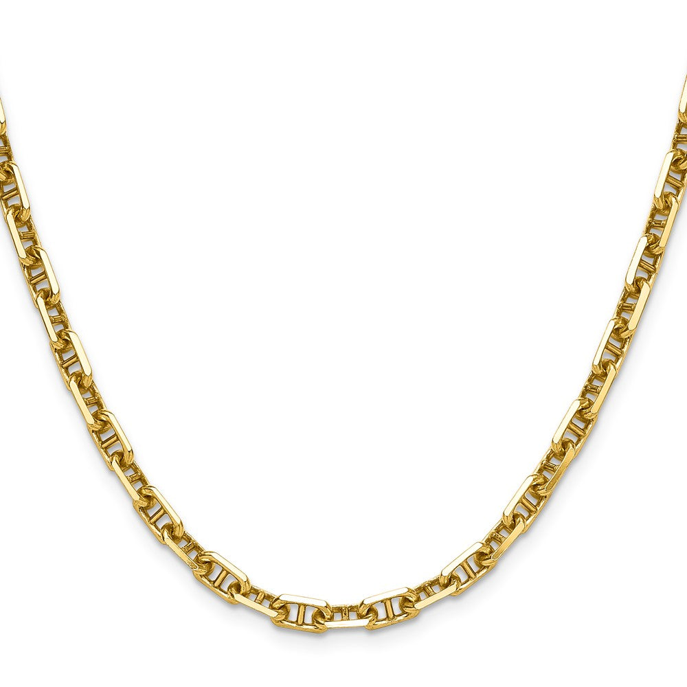14K Yellow Gold 5.0mm D/C Mariner Anchor 20 Inch Chain