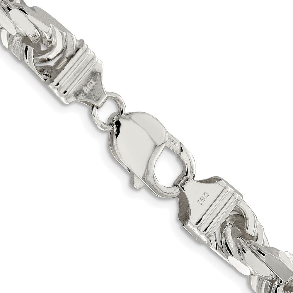 Sterling Silver Rhodium-plated 9.0mm Diamond-cut Rope 28 Inch Chain