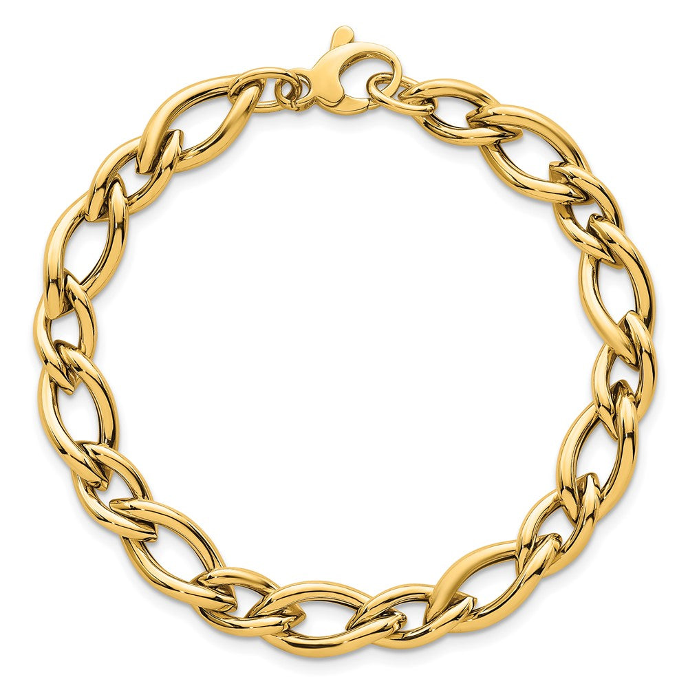 14K Yellow Gold Polished 6.8mm Fancy Twist Link 7.5 Inch Bracelet