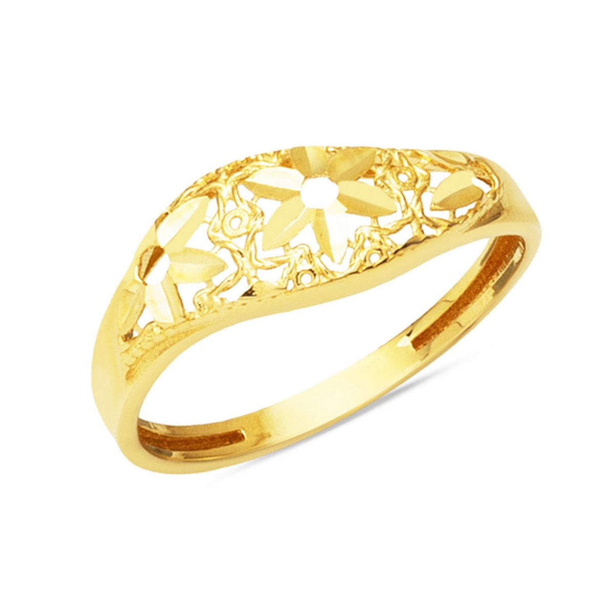 14K Yellow Gold Flower of Life Ring (1.35 g)