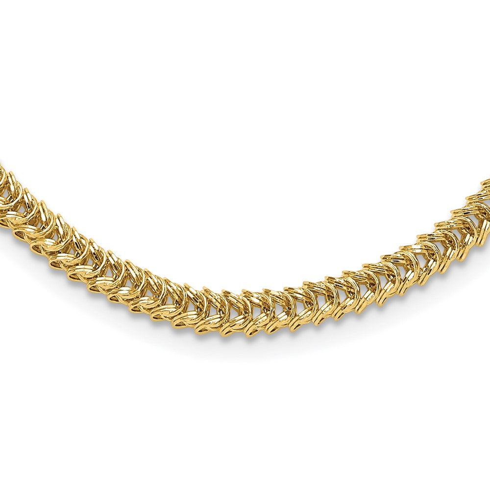 14K Yellow Gold Polished 3.7mm Fancy Link 18 Inch Necklace
