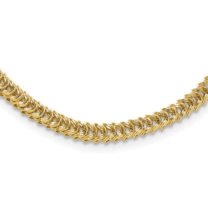 14K Yellow Gold Polished 3.7mm Fancy Link 18 Inch Necklace