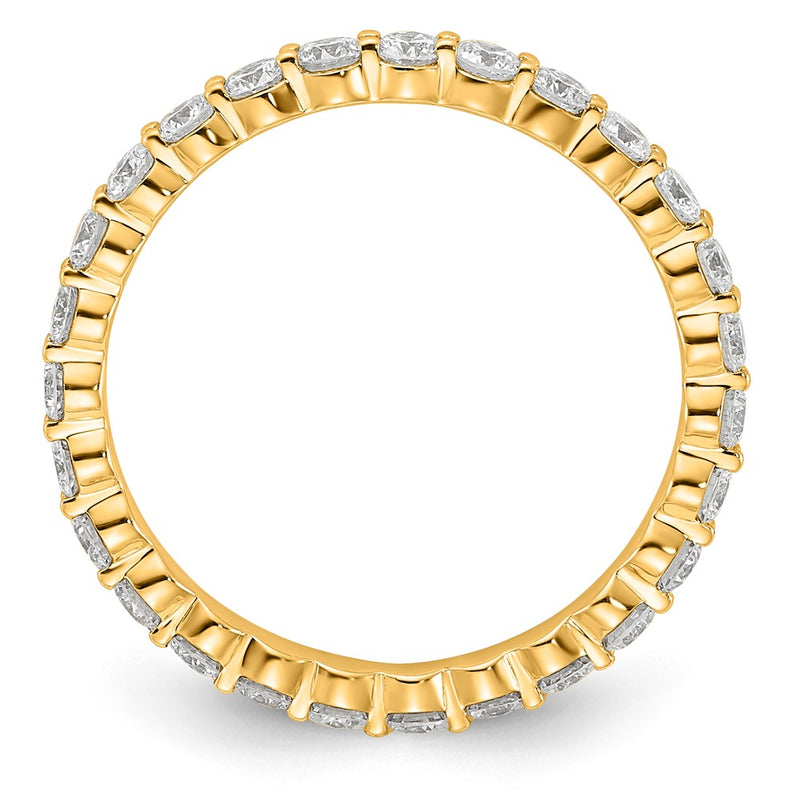 14K Yellow Gold 1 carat Lab Grown Diamond VS+ F+ Round Complete Channel Set Size 4.5 Eternity Wedding Band Ring