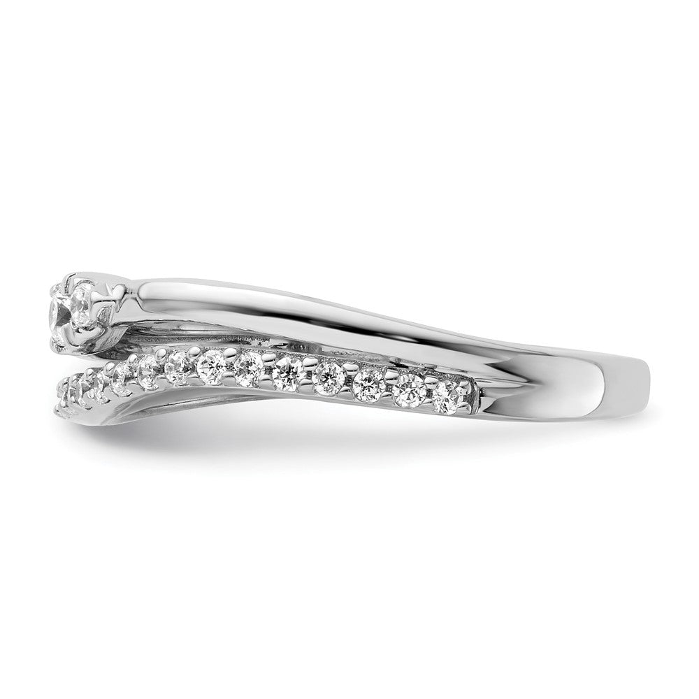 14K White Gold Polished Diamond Double Wedding Band Ring Fashion Ring