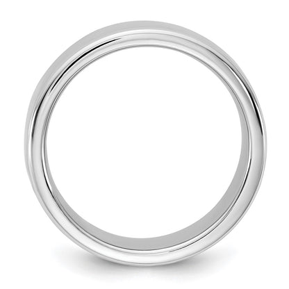 14k White Gold 7mm European Comfort Fit Wedding Band Ring
