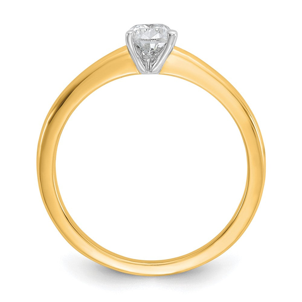 14K Two-Tone Gold Two-tone 1/2 carat Lab Grown Diamond VS+ F+ Pear Solitaire Complete Engagement Ring