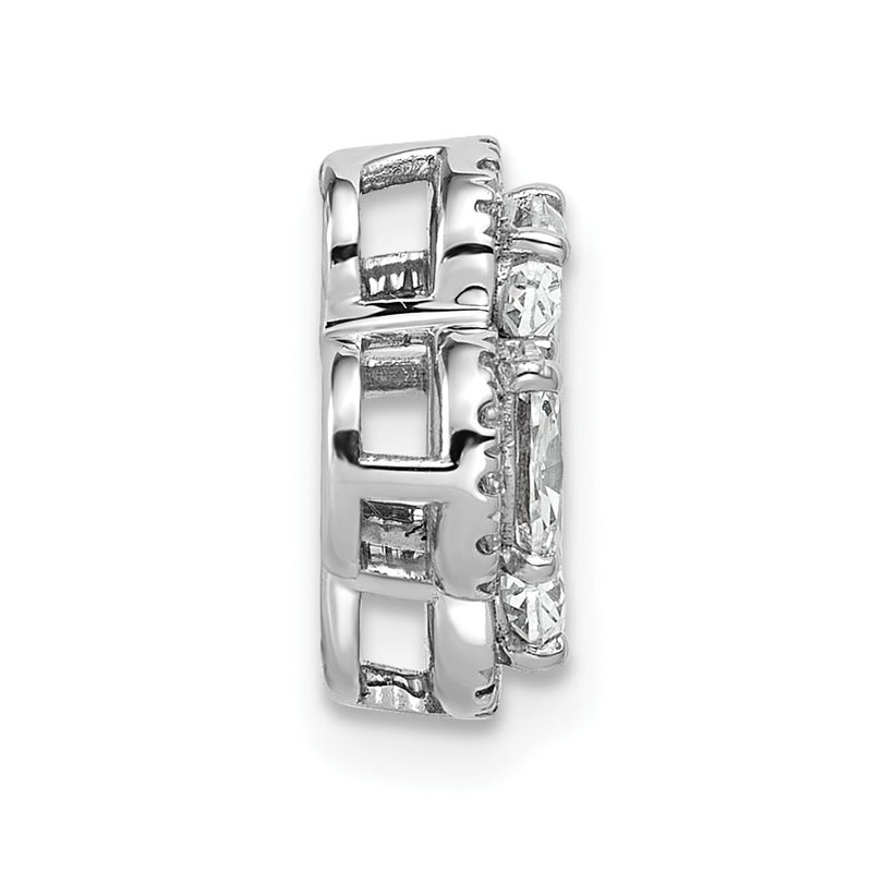 14K White Gold 1 1/8 carat Lab Grown Diamond VS/SI+ G+ Complete Cluster Chain Slide Pendant