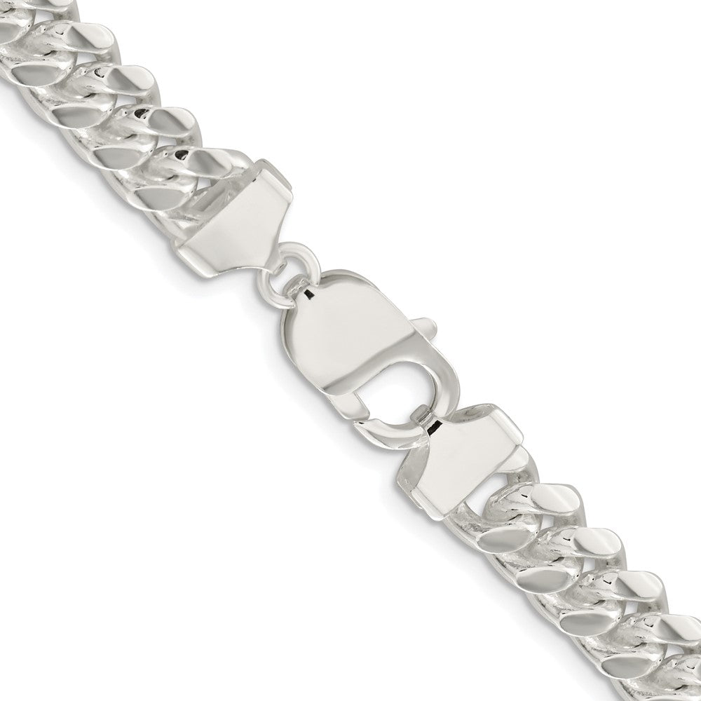 Sterling Silver Rhodium-plated 9mm Polished Domed Curb 26 Inch Chain