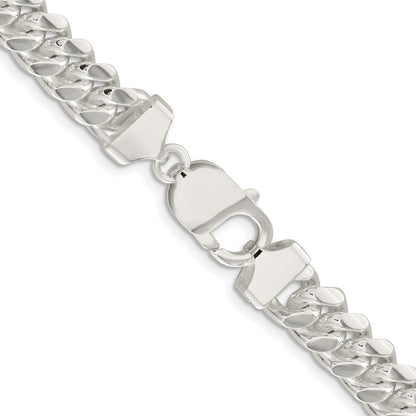 Sterling Silver Rhodium-plated 9mm Polished Domed Curb 26 Inch Chain