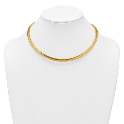 14K Yellow Gold Polished 6.1mm Woven Mesh 17 Inch Necklace