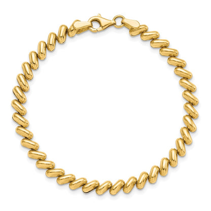 14K Yellow Gold Polished 7 Inch Bracelet