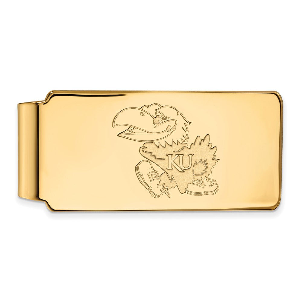 10K Yellow Gold Gold LogoArt University of Kansas Jayhawk Money Clip