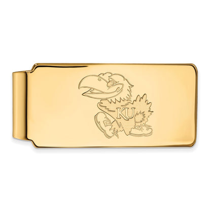 10K Yellow Gold Gold LogoArt University of Kansas Jayhawk Money Clip