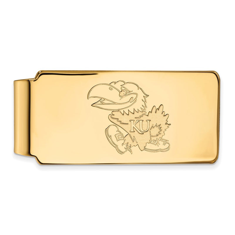 10K Yellow Gold Gold LogoArt University of Kansas Jayhawk Money Clip