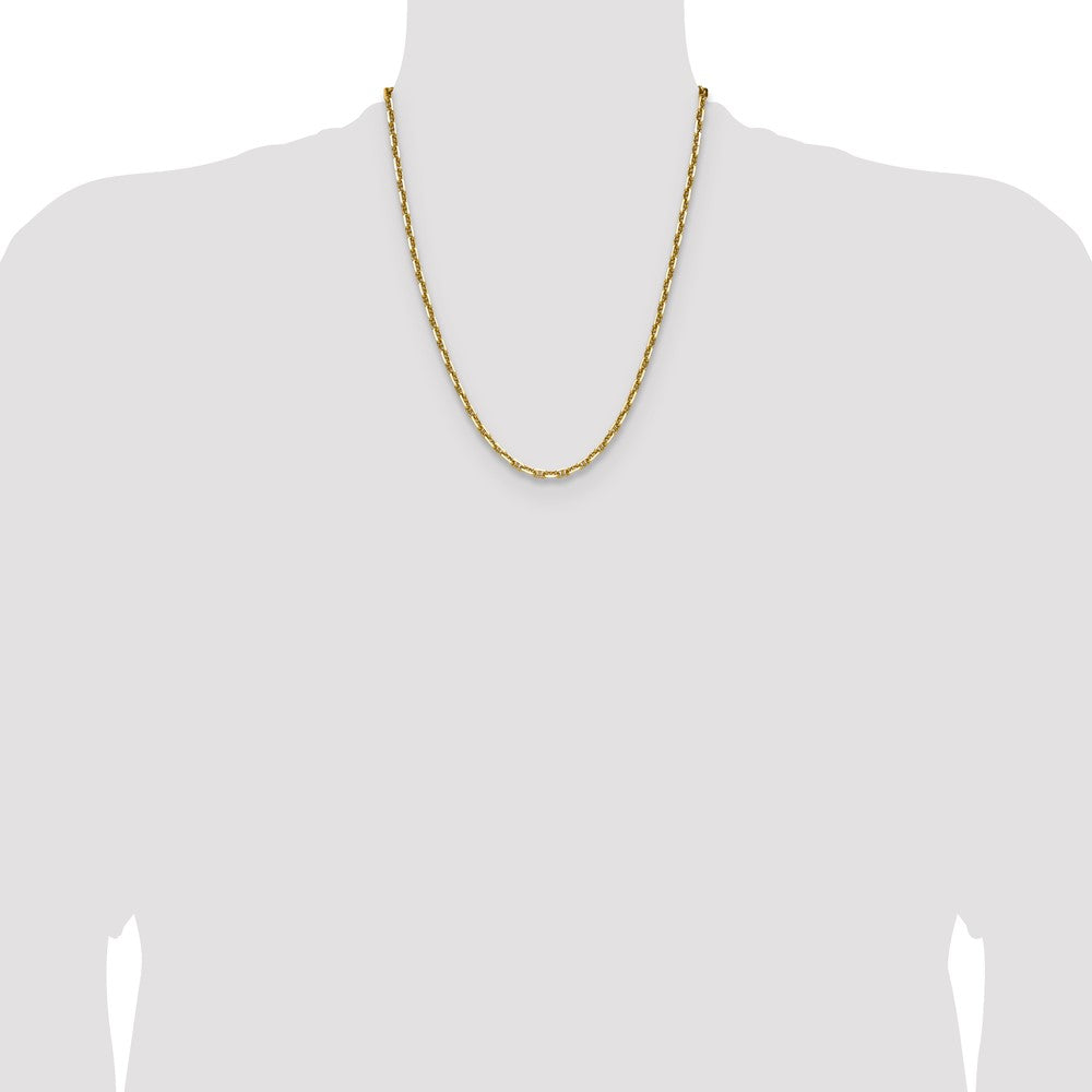 14K Yellow Gold 4.1mm D/C Mariner Anchor 22 Inch Chain