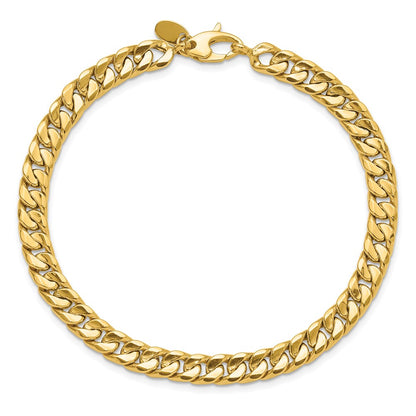 14K Yellow Gold Polished 6.00mm Fancy Concave Curb Link 8.5 Inch Bracelet