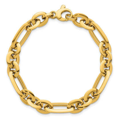 14K Yellow Gold Polished 7.75mm Long Knife Edge Link 7.5 Inch Bracelet