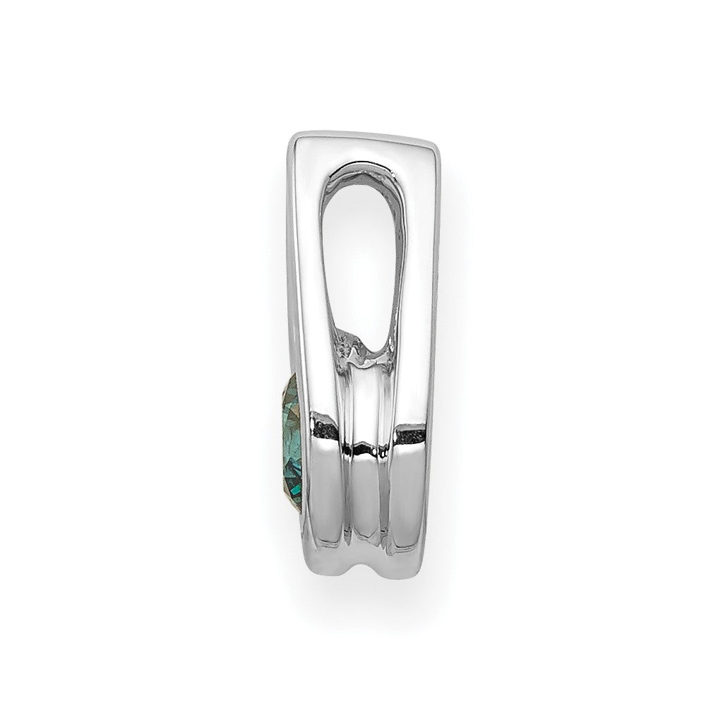 14K White Gold 1/4 carat Blue Diamond Chain Slide