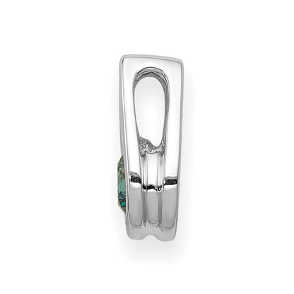 14K White Gold 1/4 carat Blue Diamond Chain Slide