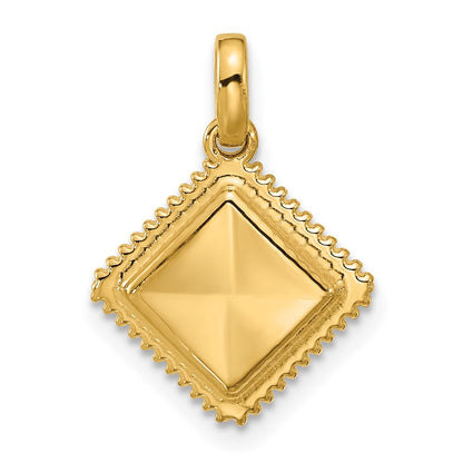14K Yellow Gold Fancy Ravioli Charm
