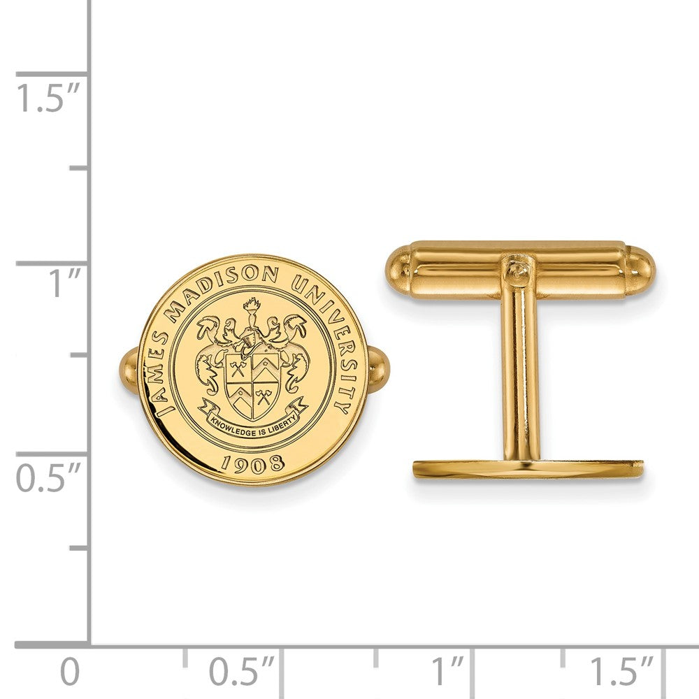 14K Yellow Gold Gold LogoArt James Madison University Crest Cuff Links