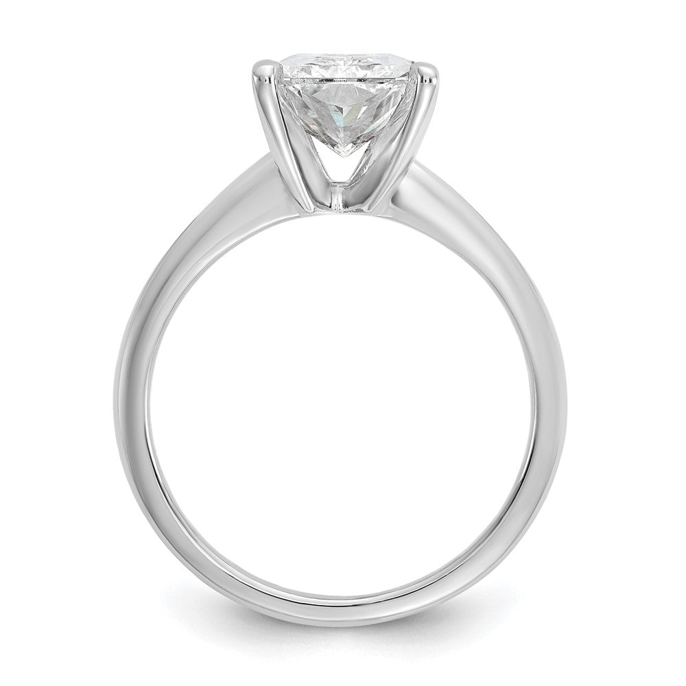 14K White Gold 3 carat Certified Lab Grown Diamond VS+ F+ Radiant Solitaire Complete Engagement Ring
