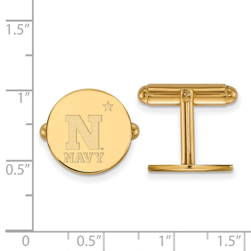 14K Yellow Gold Gold LogoArt US Naval Academy Cuff Links
