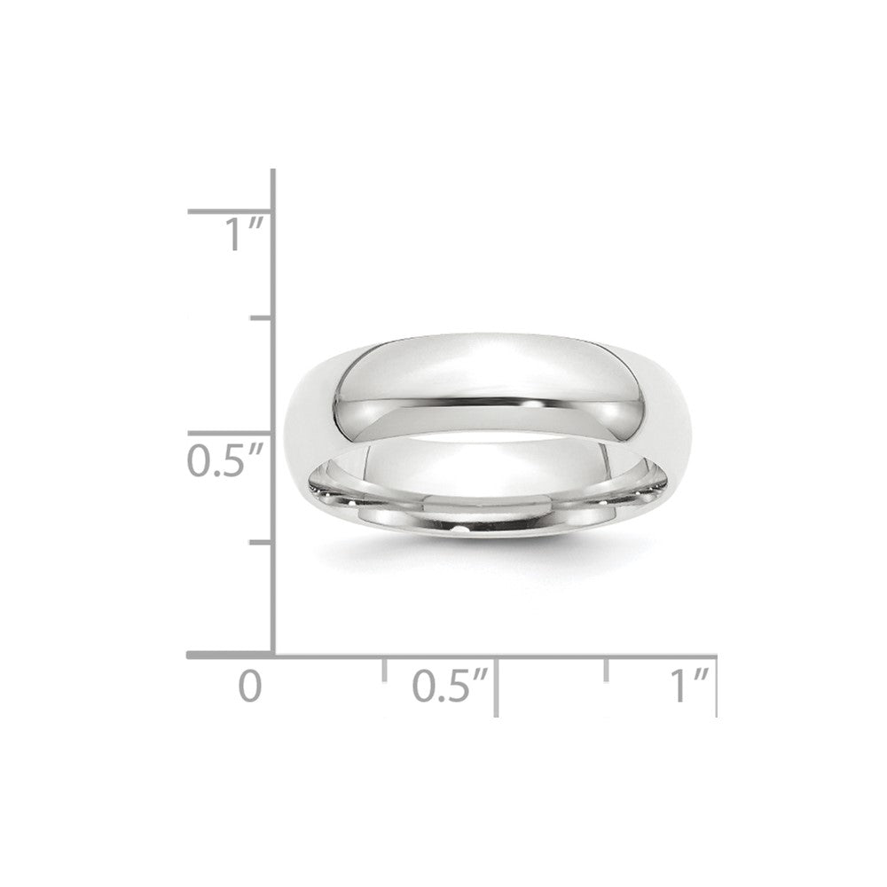 Platinum 6mm Lightweight Comfort-Fit Wedding Band Ring