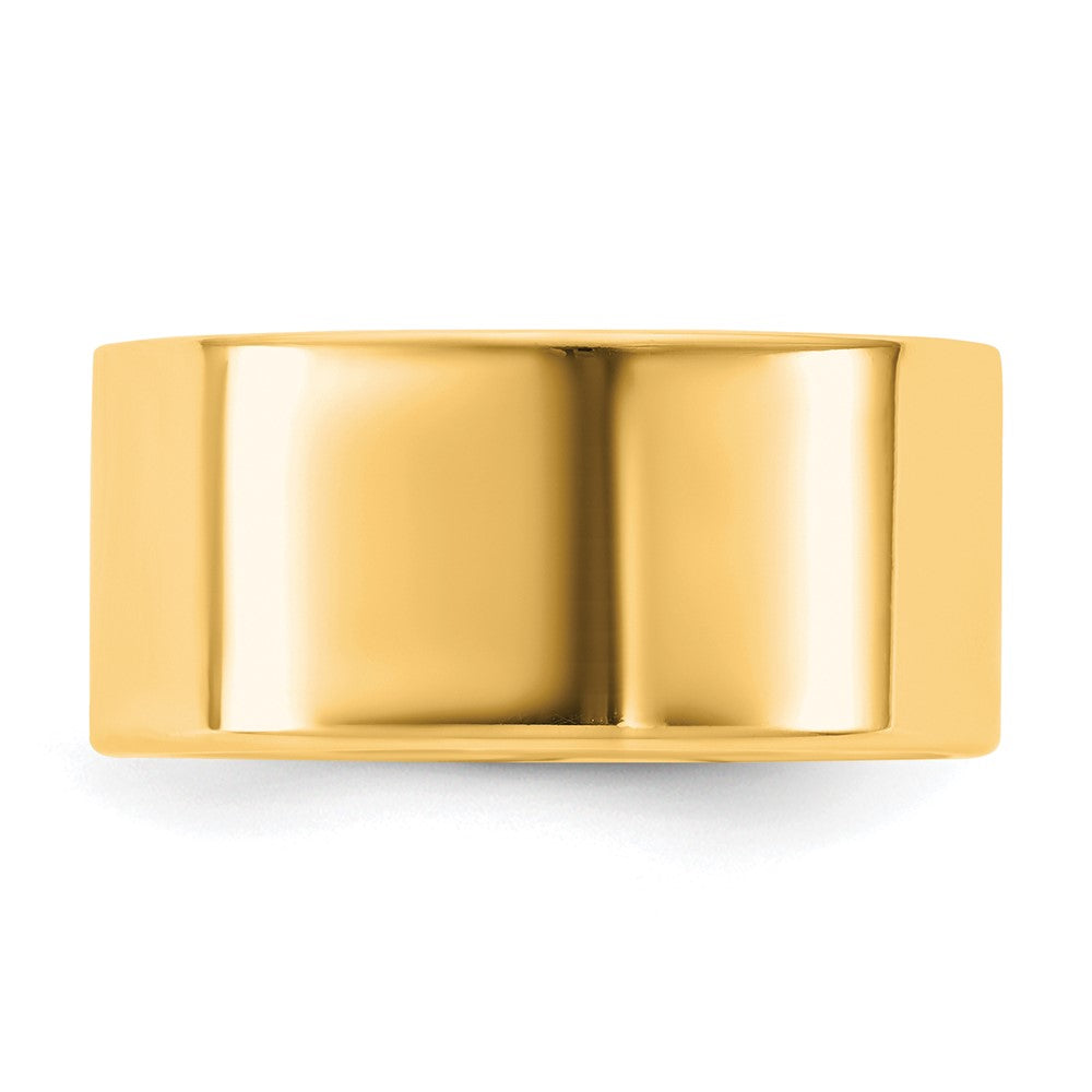 14K Yellow Gold 9mm LTW Flat Wedding Band Ring
