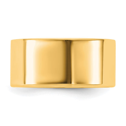 14K Yellow Gold 9mm LTW Flat Wedding Band Ring