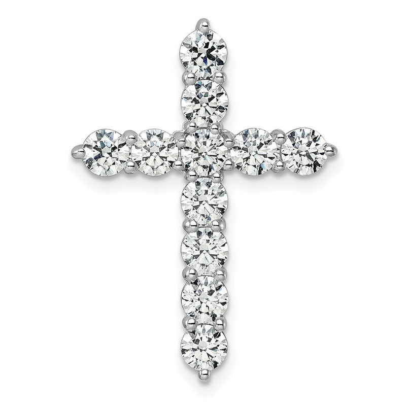 14K White Gold Certified Gold Lab Grown Diamond 3ctw VS/SI FGH Cross Pendant