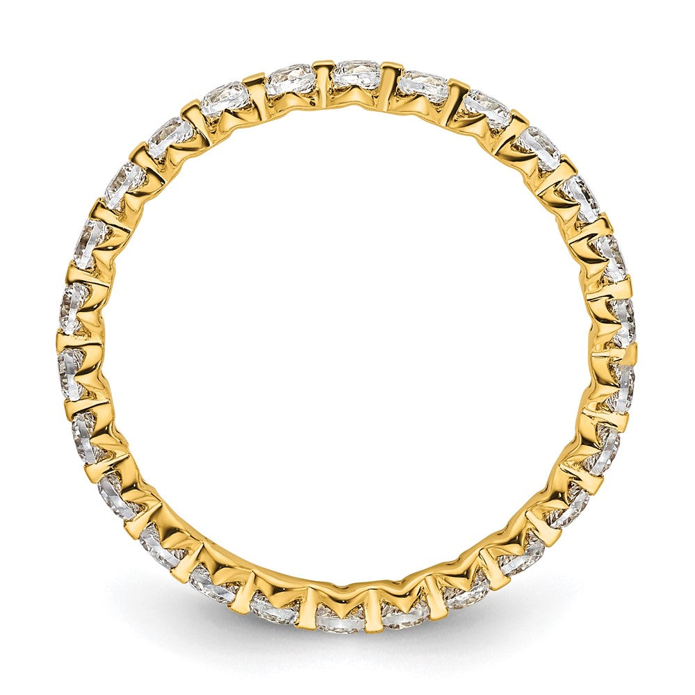 True Origin 14K Yellow Gold 7/8 carat Lab Grown Diamond VS+ F+ Size 4 Complete Eternity Wedding Band Ring
