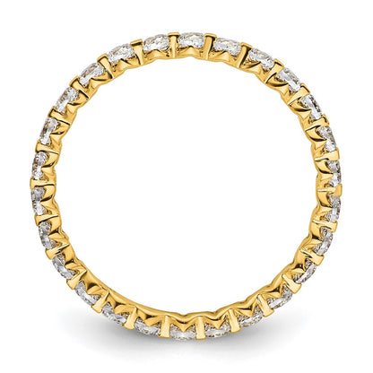 True Origin 14K Yellow Gold 7/8 carat Lab Grown Diamond VS+ F+ Size 4 Complete Eternity Wedding Band Ring